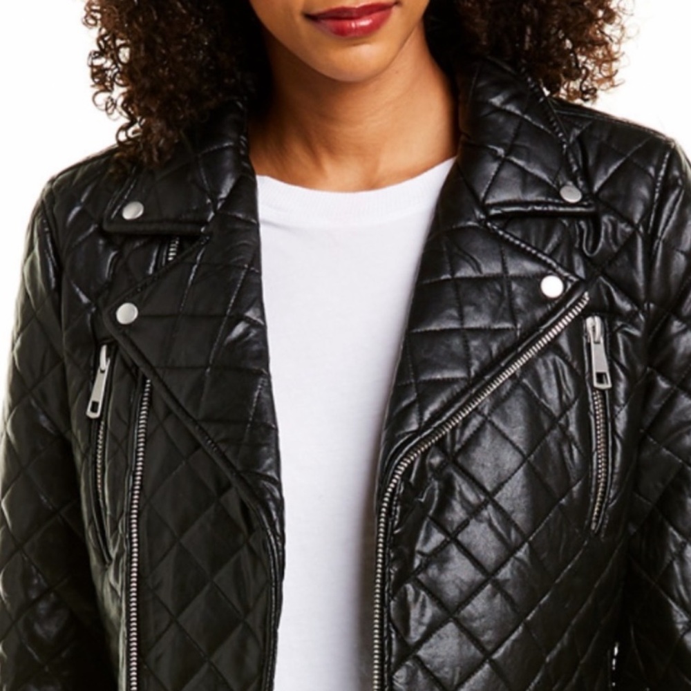 STELLA + LORENZO QUILTED FAUX JACKET